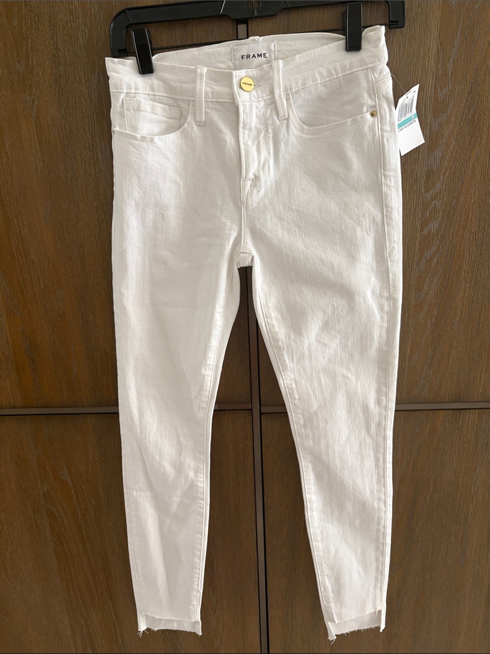 Frame Denim Women's White High-Rise Skinny Jeans